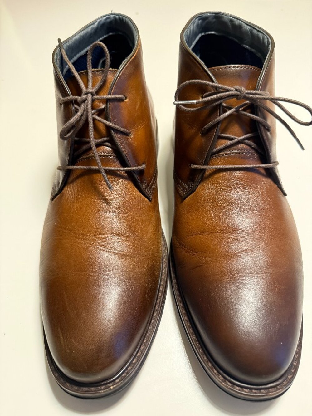 Johnston & Murphy Men's Brown Leather Chukka Lace-Up Ankle Boots Size 10.5 M